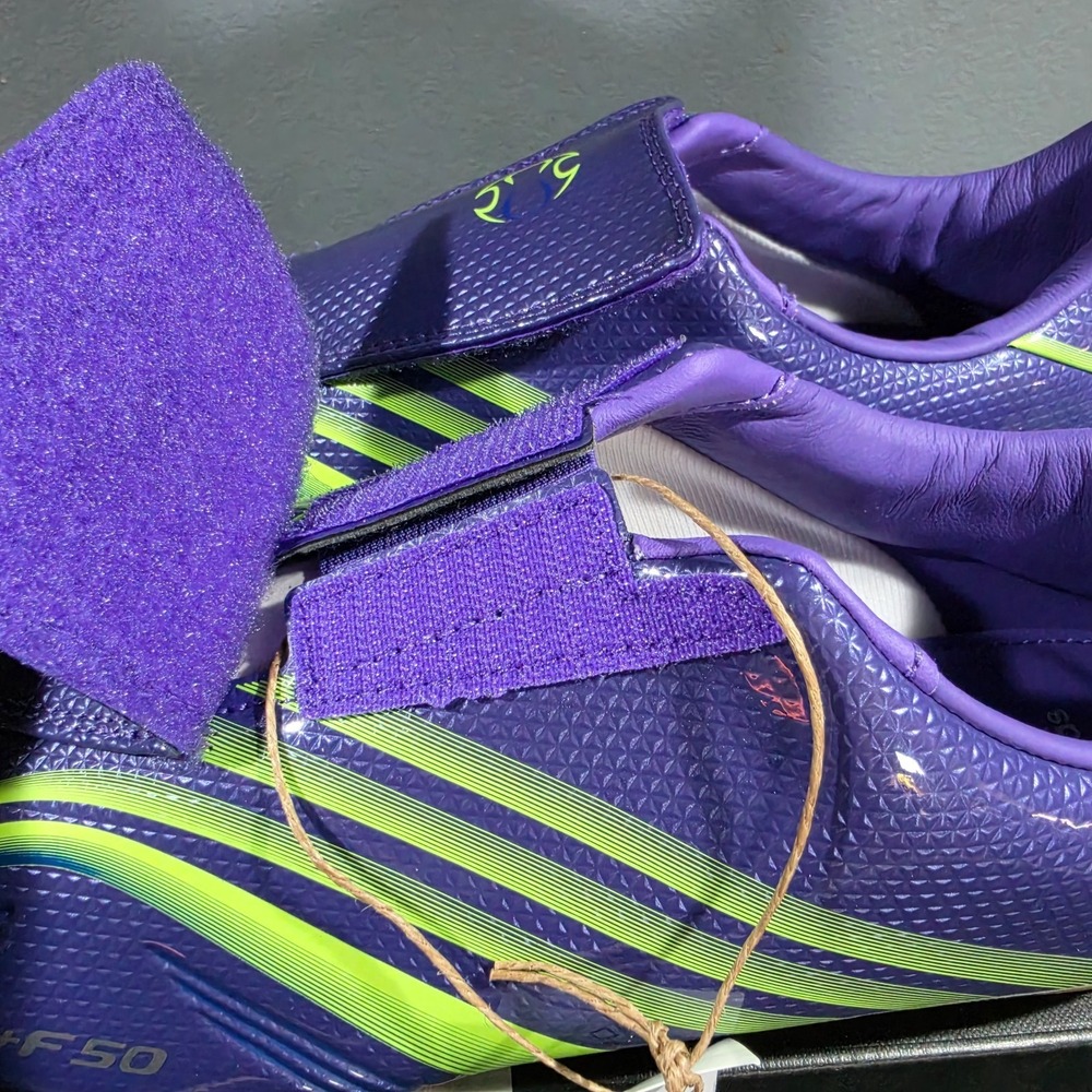 New Womens 9 Adidas Taekwondo F50 Purple Rush JR6025 Lucid Lemon NIB - Picture 10 of 14